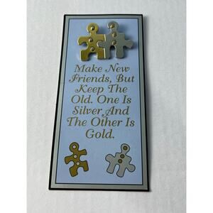 Two Tone Puzzle Piece Amigos Pin Make New Friends NEW